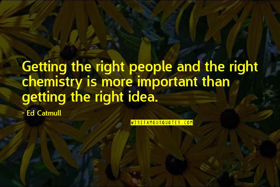 Everythingm Quotes By Ed Catmull: Getting the right people and the right chemistry