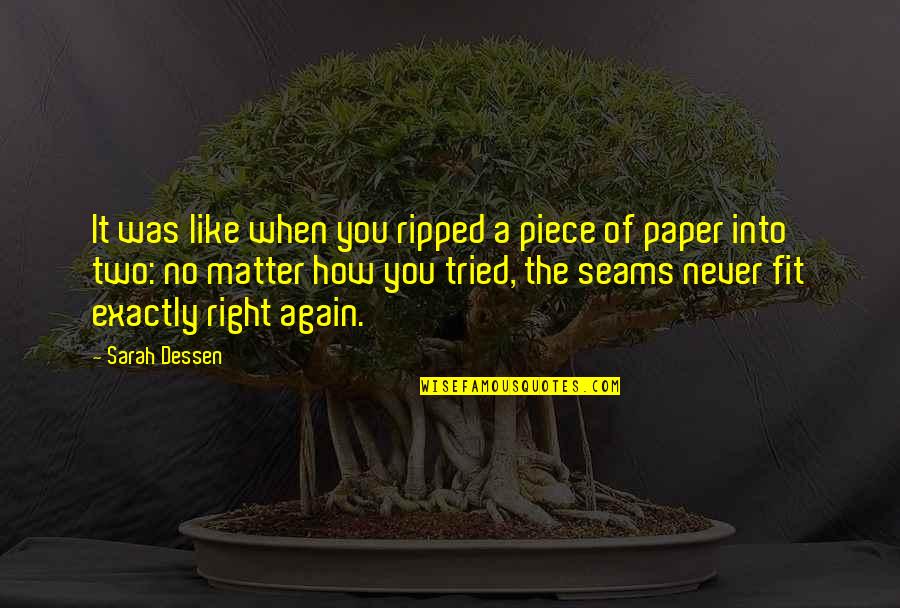 Everytime I Look Back Quotes By Sarah Dessen: It was like when you ripped a piece