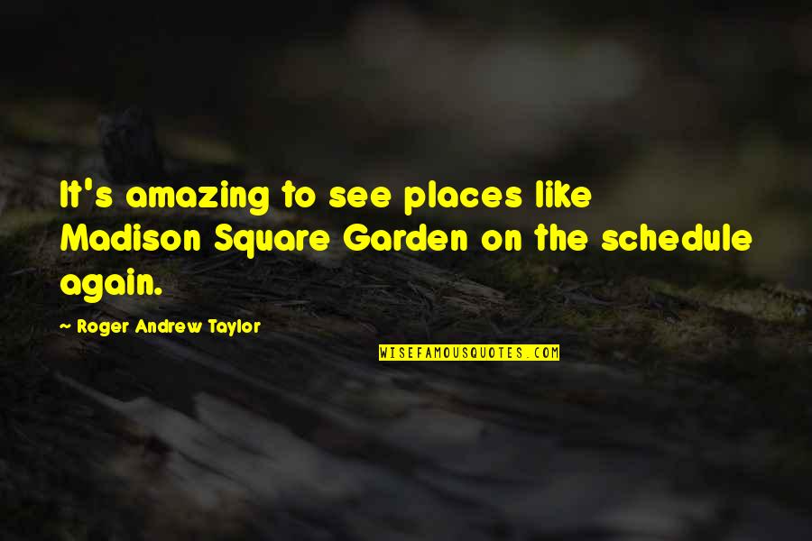 Everytime Think You Quotes By Roger Andrew Taylor: It's amazing to see places like Madison Square