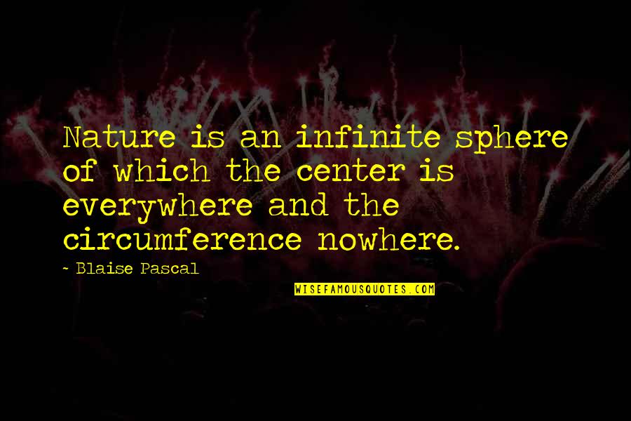 Everywhere And Nowhere Quotes By Blaise Pascal: Nature is an infinite sphere of which the
