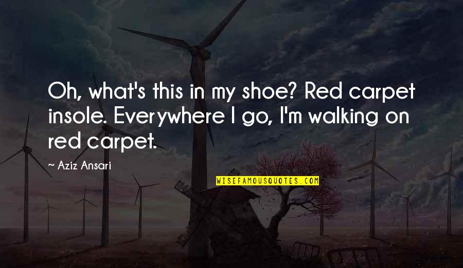 Everywhere's Quotes By Aziz Ansari: Oh, what's this in my shoe? Red carpet