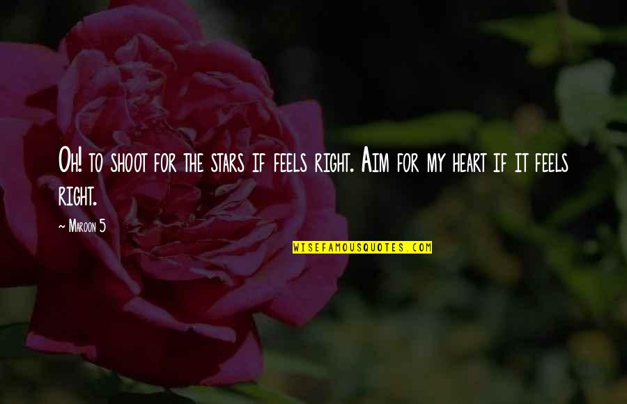 Evett Quotes By Maroon 5: Oh! to shoot for the stars if feels