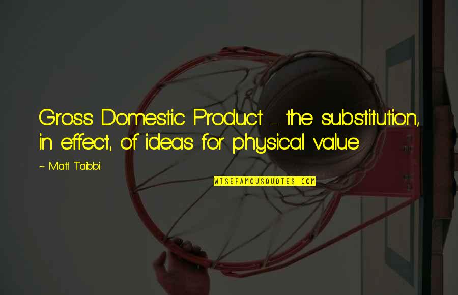 Evgenii Onegin Quotes By Matt Taibbi: Gross Domestic Product - the substitution, in effect,