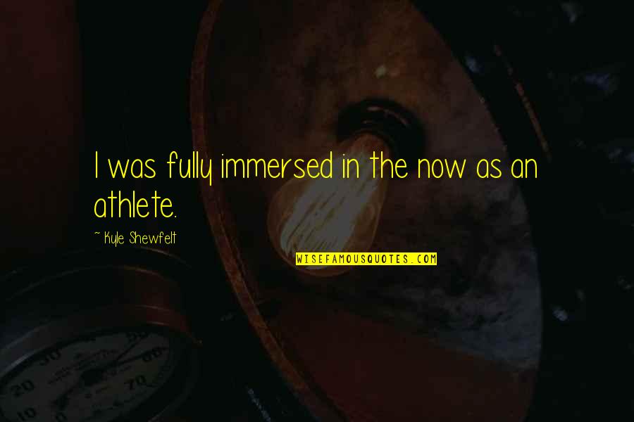 Evgenios Trivizas Quotes By Kyle Shewfelt: I was fully immersed in the now as Evgenios Trivizas Quotes By Kyle Shewfelt: I was fully immersed in the now as