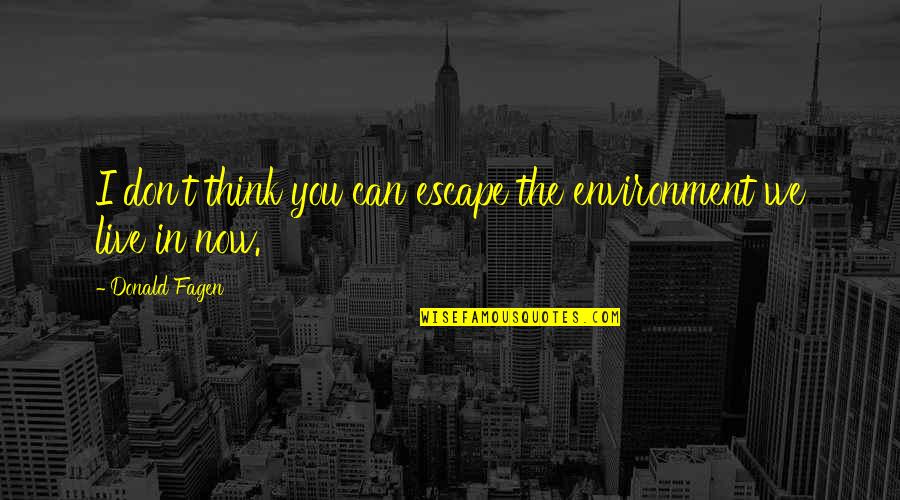 Evidence Based Altruism Quotes By Donald Fagen: I don't think you can escape the environment