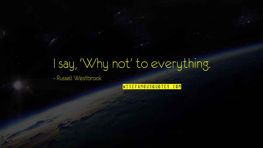 Evidentiepiramide Quotes By Russell Westbrook: I say, 'Why not' to everything.