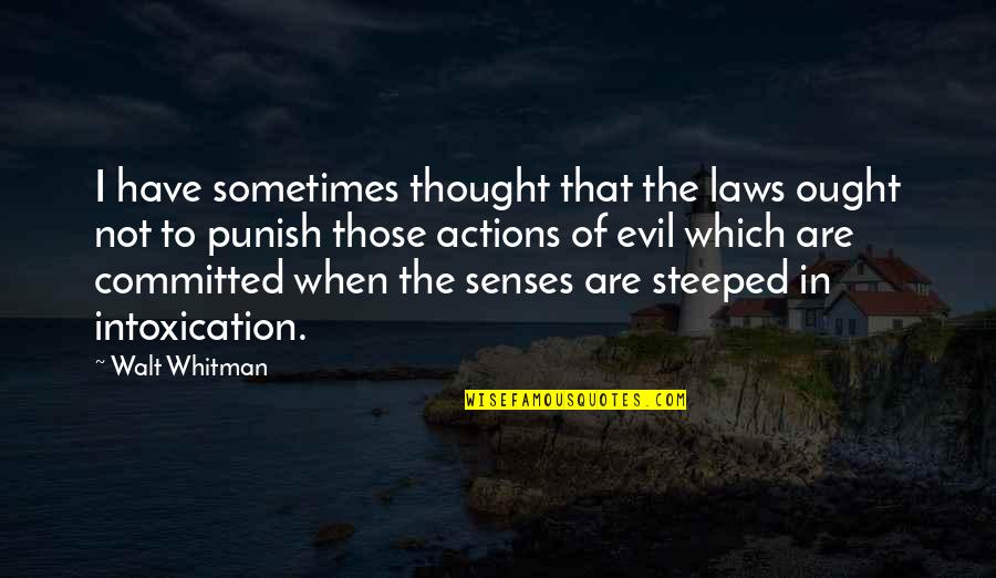 Evil Actions Quotes By Walt Whitman: I have sometimes thought that the laws ought
