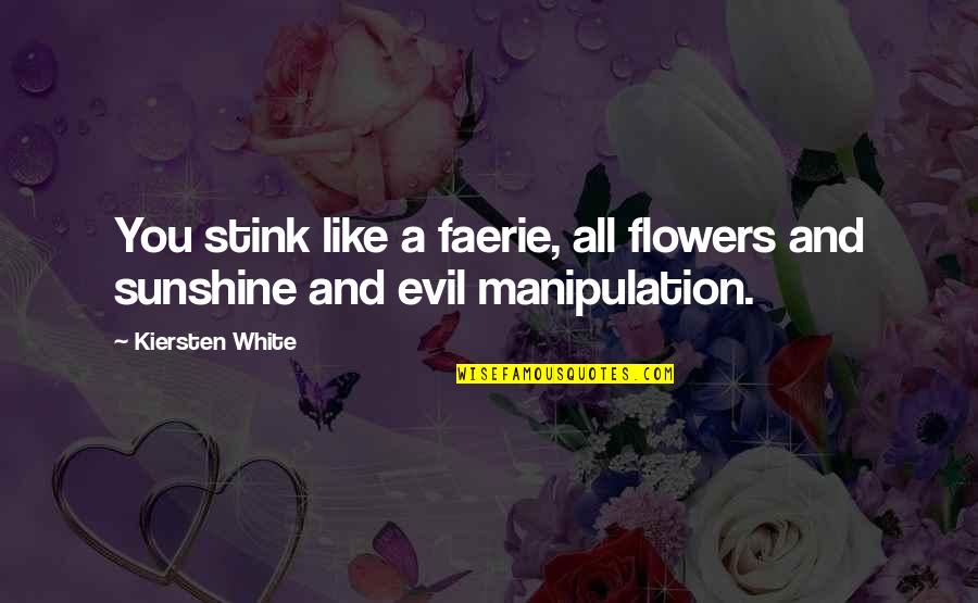 Evil And Manipulation Quotes By Kiersten White: You stink like a faerie, all flowers and