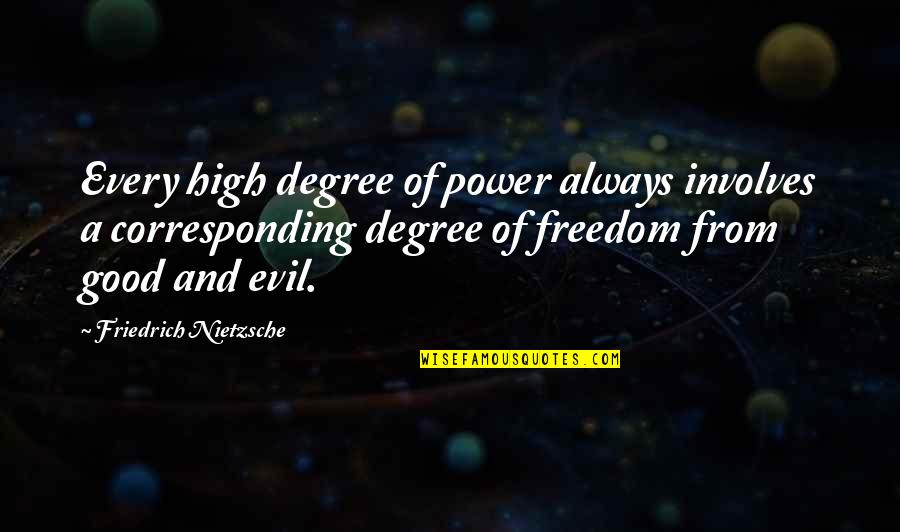Evil And Power Quotes By Friedrich Nietzsche: Every high degree of power always involves a