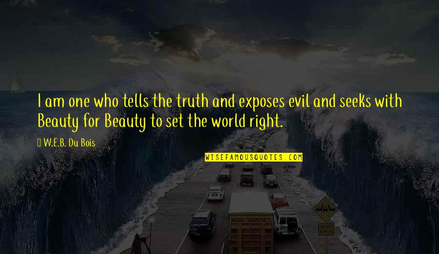Evil Beauty Quotes By W.E.B. Du Bois: I am one who tells the truth and