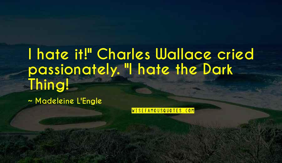 Evil Darkness Quotes By Madeleine L'Engle: I hate it!" Charles Wallace cried passionately. "I