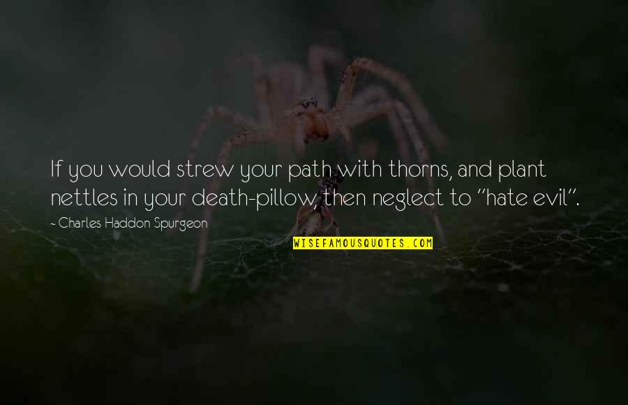 Evil Hate Quotes By Charles Haddon Spurgeon: If you would strew your path with thorns,
