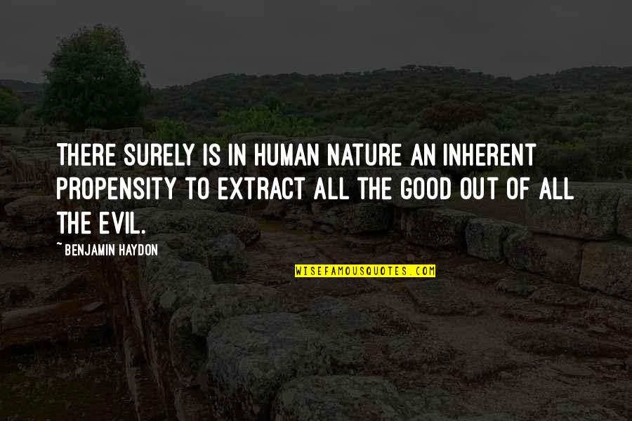 Evil Human Nature Quotes By Benjamin Haydon: There surely is in human nature an inherent