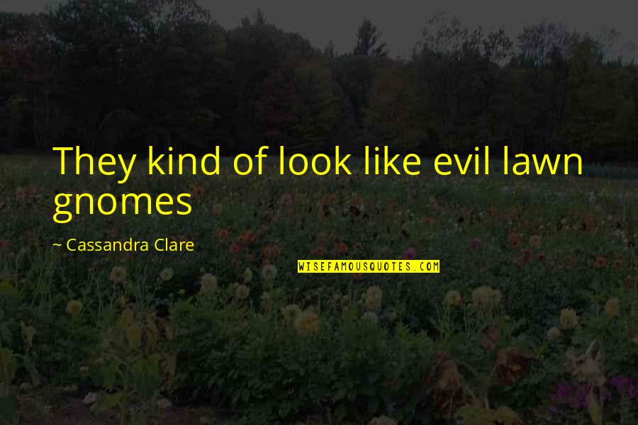 Evil Look Quotes By Cassandra Clare: They kind of look like evil lawn gnomes