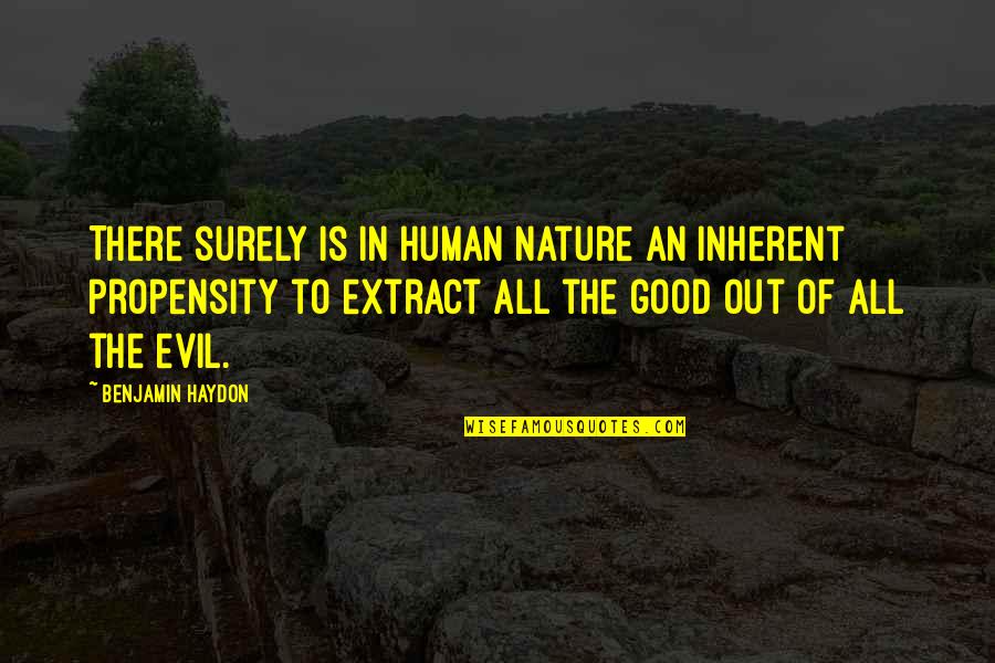 Evil Of Human Quotes By Benjamin Haydon: There surely is in human nature an inherent