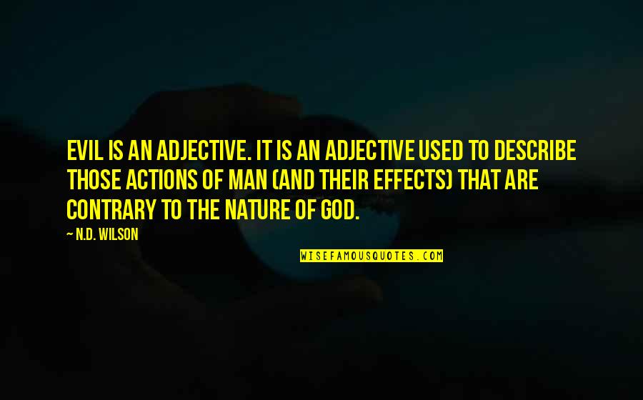 Evil Of Man Quotes By N.D. Wilson: Evil is an adjective. It is an adjective