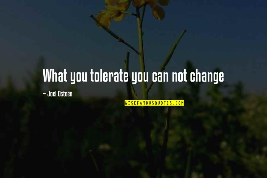 Evil Psychopaths Quotes By Joel Osteen: What you tolerate you can not change Evil Psychopaths Quotes By Joel Osteen: What you tolerate you can not change