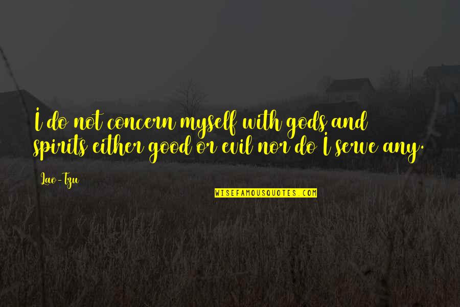 Evil Spirits Quotes By Lao-Tzu: I do not concern myself with gods and