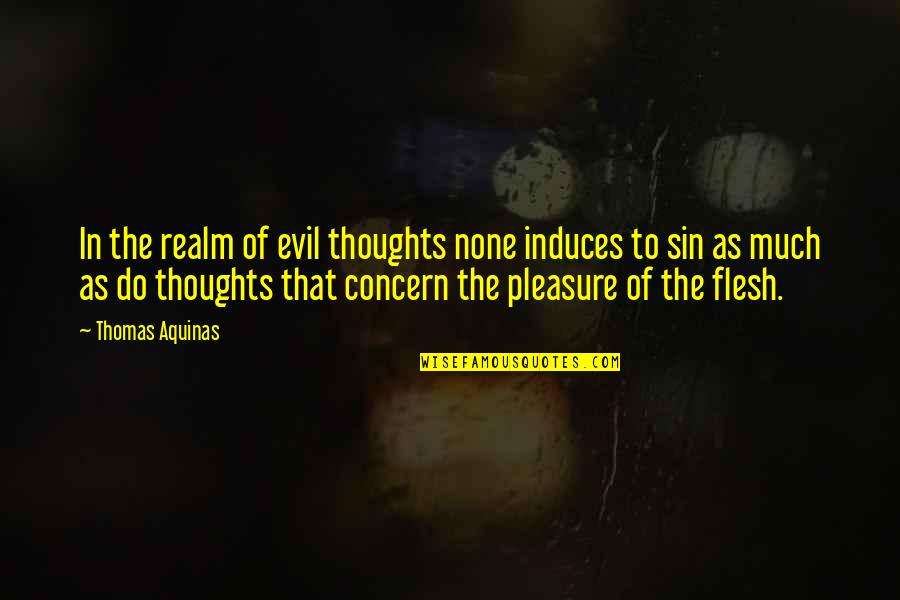 Evil Thoughts Quotes By Thomas Aquinas: In the realm of evil thoughts none induces