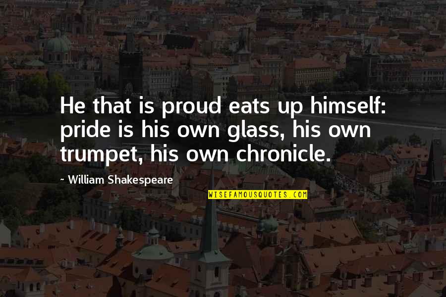 Evil Yourself Fb Quotes By William Shakespeare: He that is proud eats up himself: pride