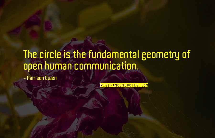 Evilness Quotes By Harrison Owen: The circle is the fundamental geometry of open