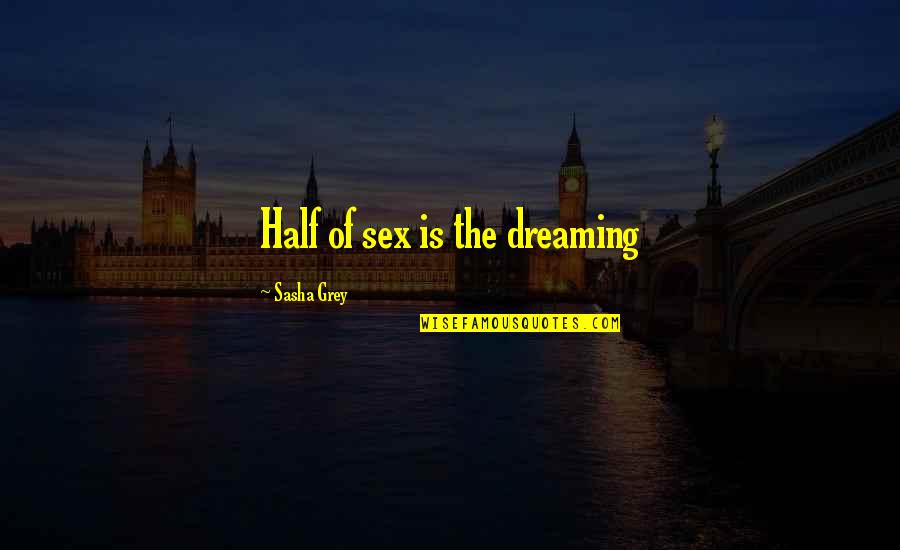 Evilor Quotes By Sasha Grey: Half of sex is the dreaming