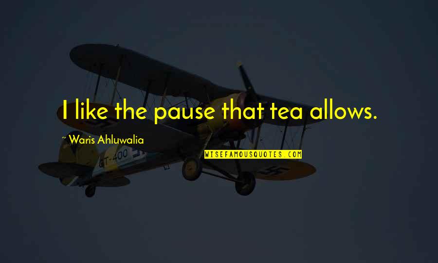 Evils Of Dowry System Quotes By Waris Ahluwalia: I like the pause that tea allows.