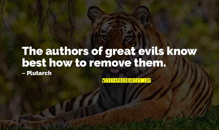 Evils Quotes By Plutarch: The authors of great evils know best how