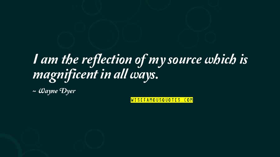 Evinrude Dealer Quotes By Wayne Dyer: I am the reflection of my source which
