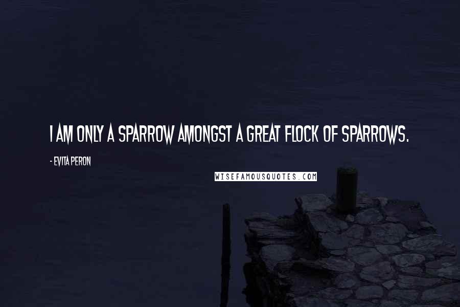 Evita Peron quotes: I am only a sparrow amongst a great flock of sparrows.