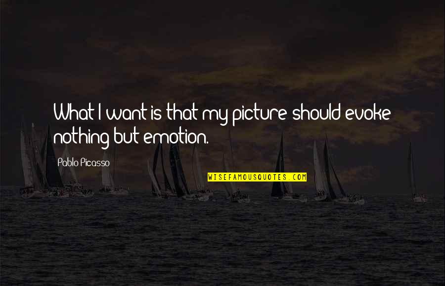 Evoke Quotes By Pablo Picasso: What I want is that my picture should