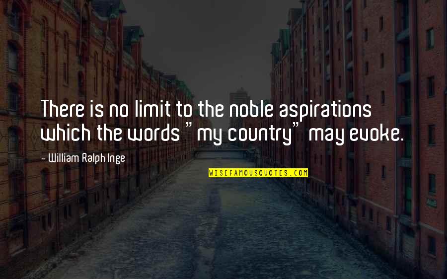 Evoke Quotes By William Ralph Inge: There is no limit to the noble aspirations