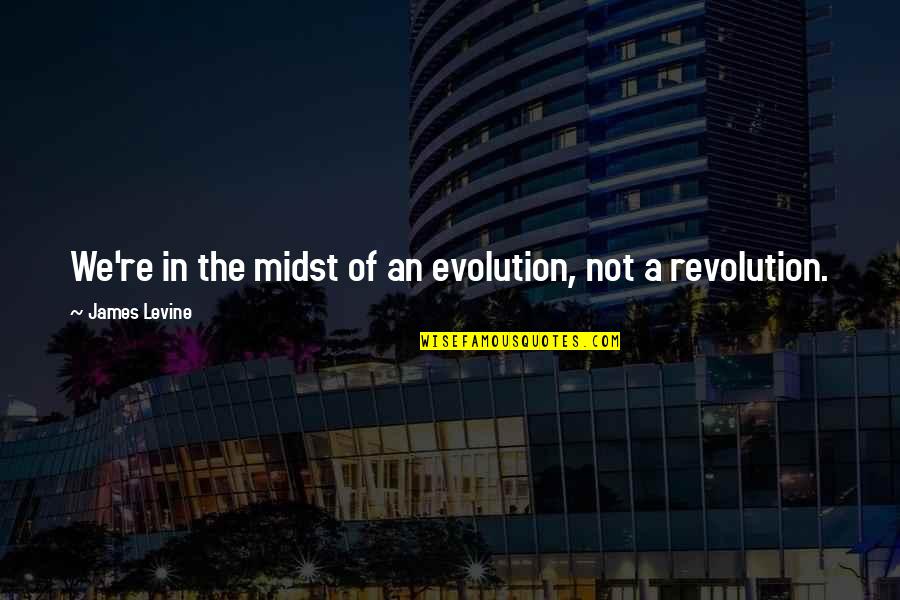 Evolution And Revolution Quotes By James Levine: We're in the midst of an evolution, not Evolution And Revolution Quotes By James Levine: We're in the midst of an evolution, not