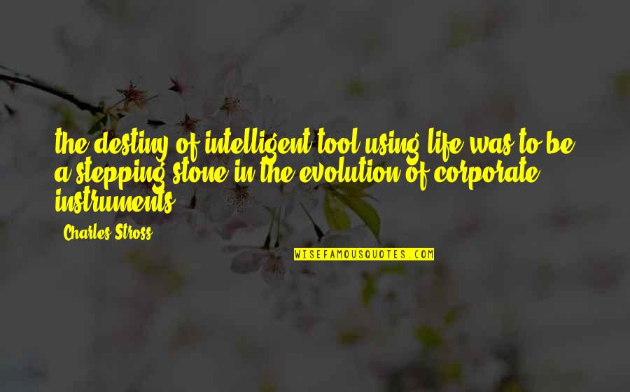 Evolution Quotes By Charles Stross: the destiny of intelligent tool-using life was to