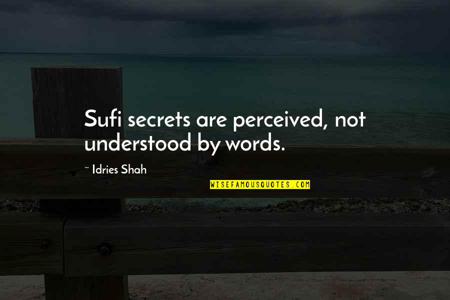 Evolution Quotes By Idries Shah: Sufi secrets are perceived, not understood by words.