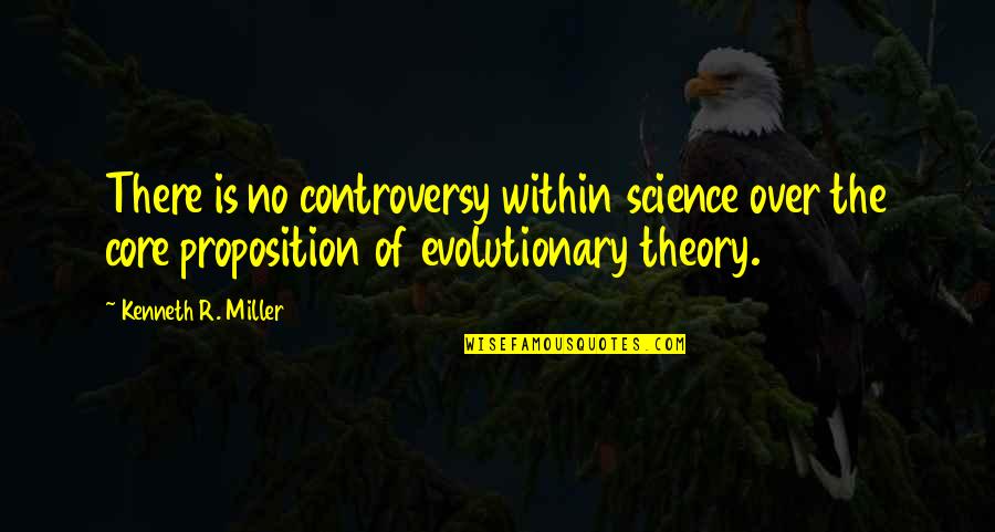 Evolutionary Quotes By Kenneth R. Miller: There is no controversy within science over the