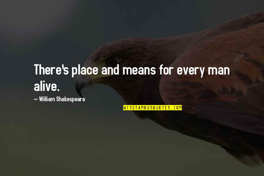 Evolutionism Theory Quotes By William Shakespeare: There's place and means for every man alive.