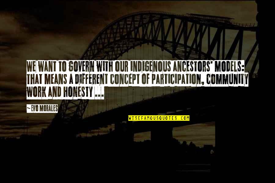 Evo's Quotes By Evo Morales: We want to govern with our indigenous ancestors' Evo's Quotes By Evo Morales: We want to govern with our indigenous ancestors'