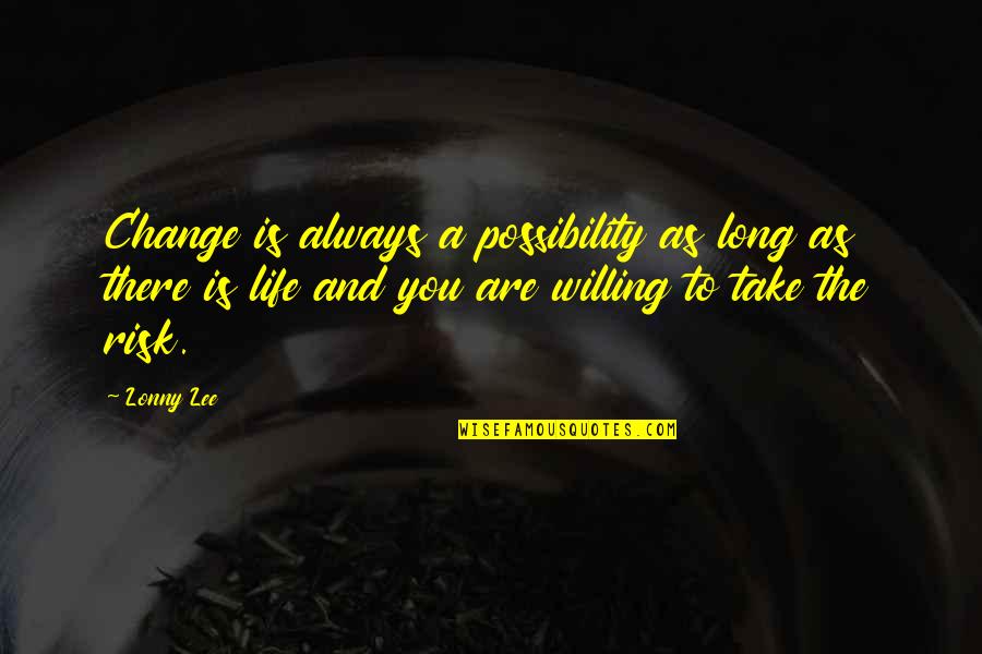 Evosport Quotes By Lonny Lee: Change is always a possibility as long as Evosport Quotes By Lonny Lee: Change is always a possibility as long as