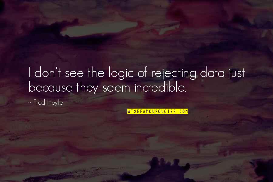 Evropske Sopky Quotes By Fred Hoyle: I don't see the logic of rejecting data