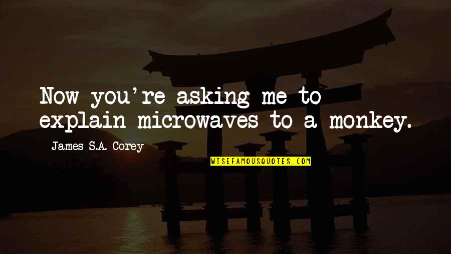 Evropy 19 Quotes By James S.A. Corey: Now you're asking me to explain microwaves to Evropy 19 Quotes By James S.A. Corey: Now you're asking me to explain microwaves to