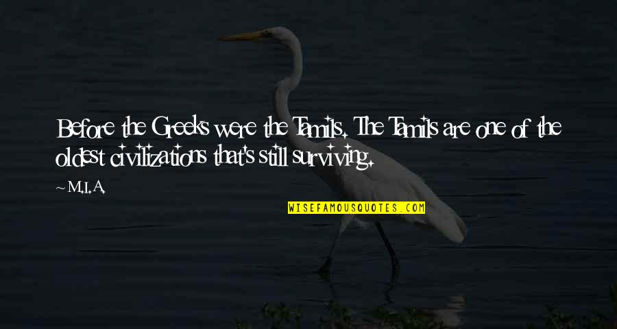 Ewers Septic Commerce Quotes By M.I.A.: Before the Greeks were the Tamils. The Tamils