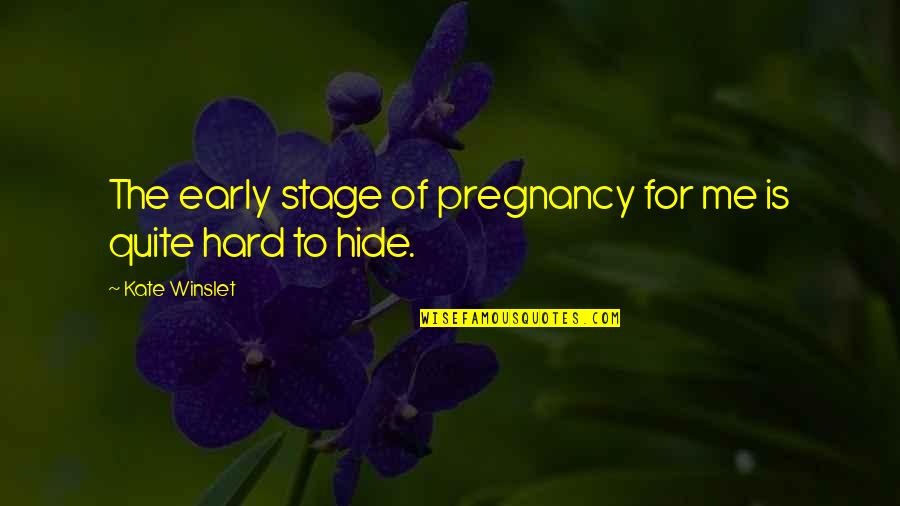 Ewerton De Castro Quotes By Kate Winslet: The early stage of pregnancy for me is Ewerton De Castro Quotes By Kate Winslet: The early stage of pregnancy for me is