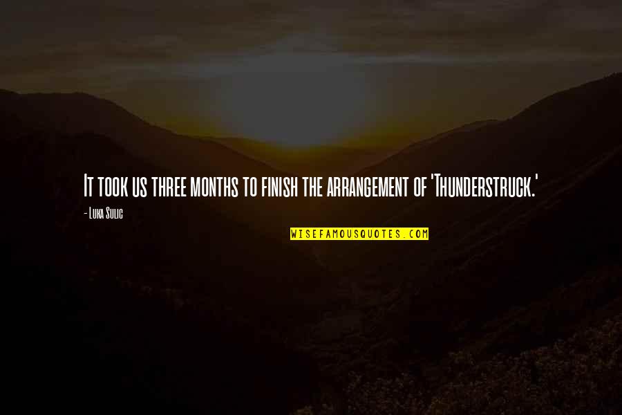 Ewh Quote Quotes By Luka Sulic: It took us three months to finish the