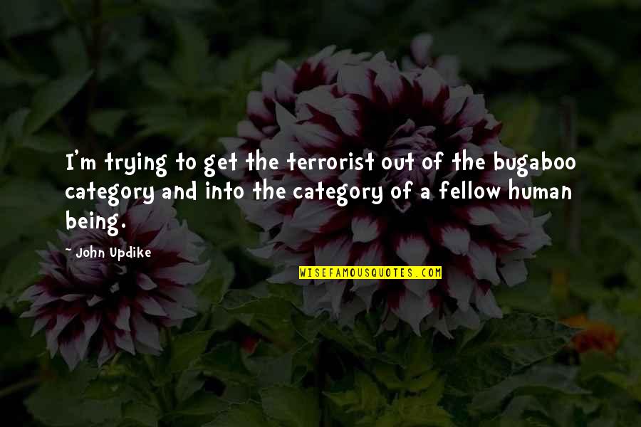 Ewings Kernville Quotes By John Updike: I'm trying to get the terrorist out of