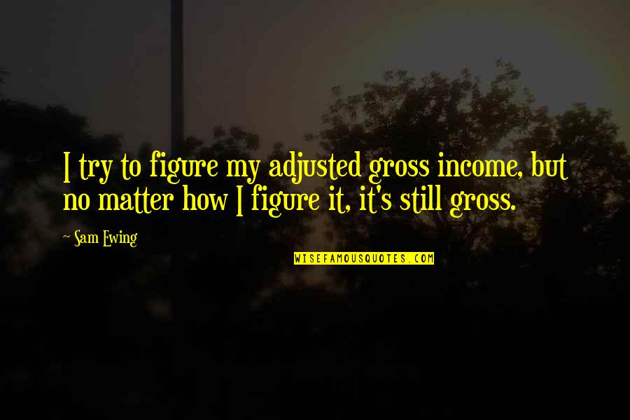 Ewing's Quotes By Sam Ewing: I try to figure my adjusted gross income,