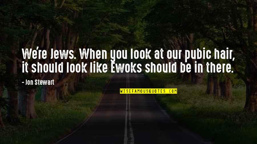 Ewoks Quotes By Jon Stewart: We're Jews. When you look at our pubic