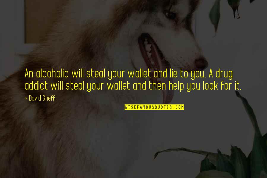 Ex Drug Addict Quotes By David Sheff: An alcoholic will steal your wallet and lie Ex Drug Addict Quotes By David Sheff: An alcoholic will steal your wallet and lie