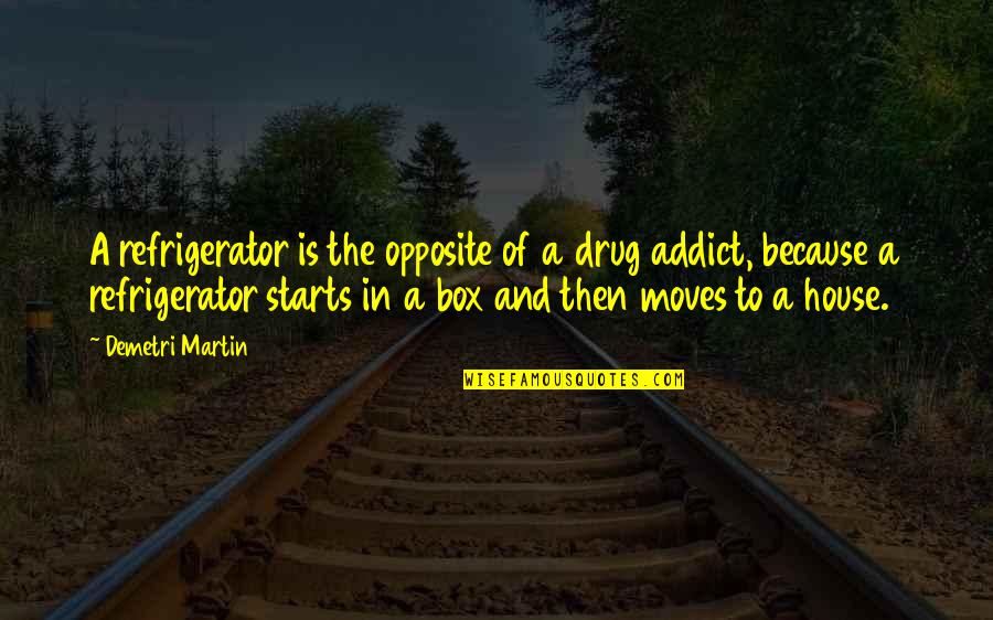 Ex Drug Addict Quotes By Demetri Martin: A refrigerator is the opposite of a drug