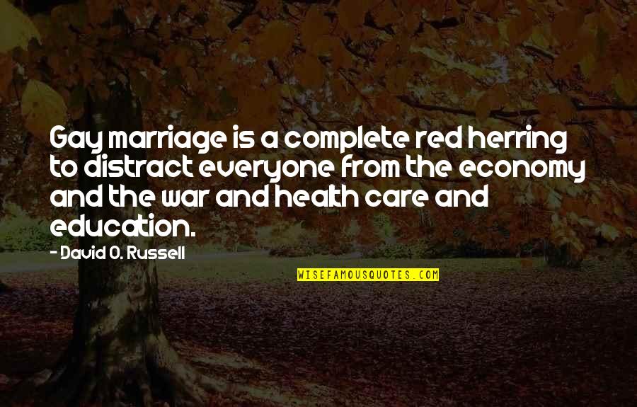 Ex Gay Quotes By David O. Russell: Gay marriage is a complete red herring to